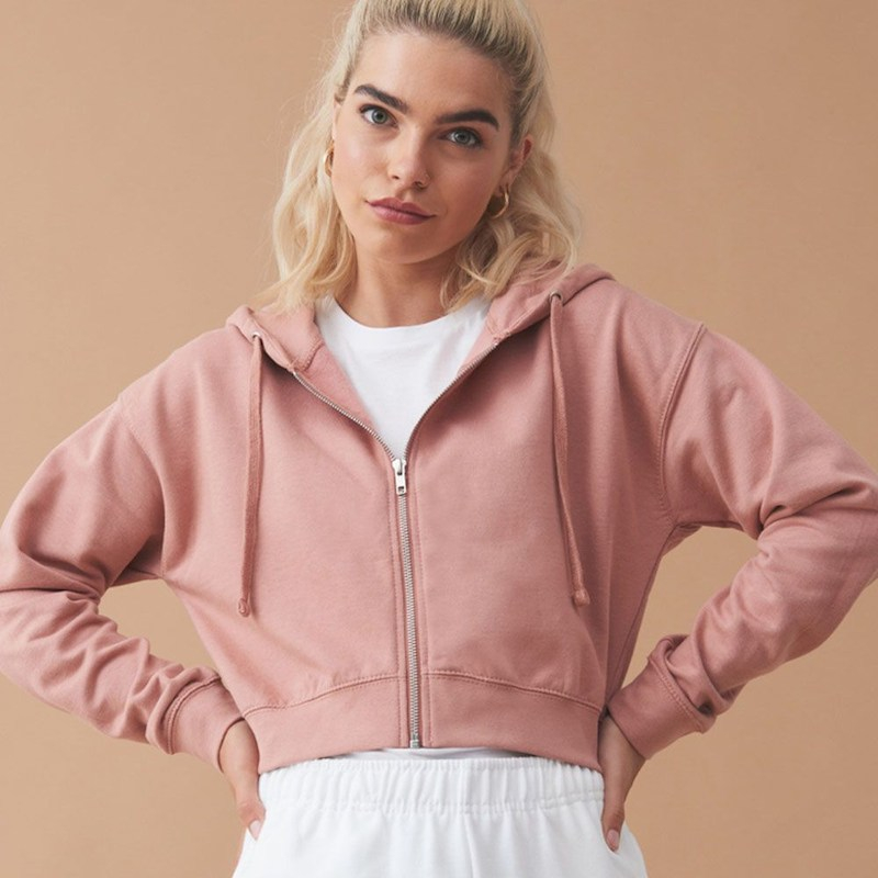 Cropped Zoodie sweat à capuche personnalisé pour femme | Just Hoods