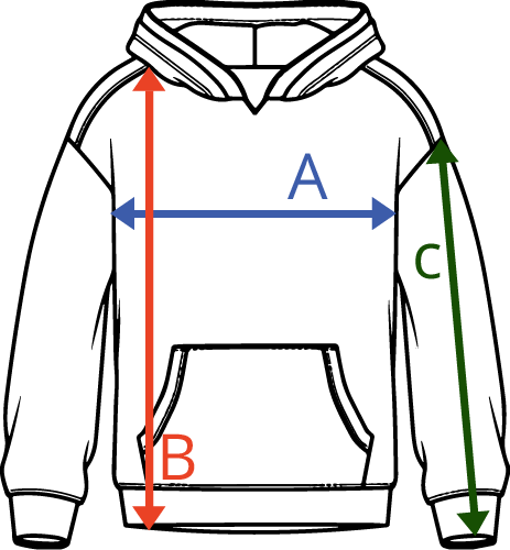 Softstyle Hoodie Tableau des tailles